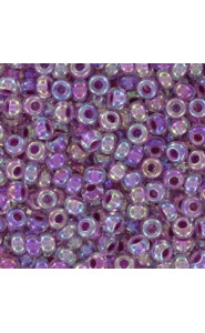 Miyuki rocailles Perlen 8/0 - Raspberry lined crystal ab 8-264